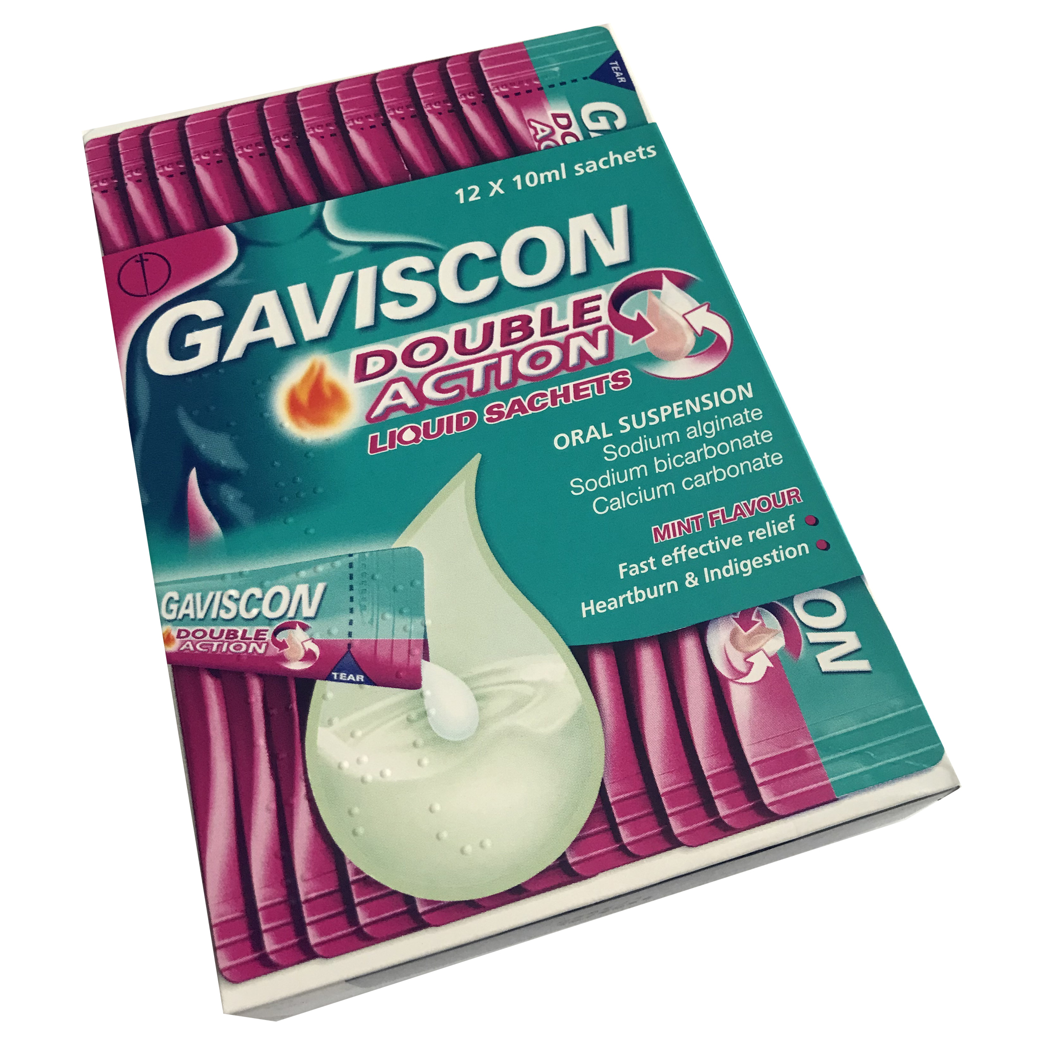 Buy Gaviscon Double Action Liquid Sachets (12 Pack) PostMyMeds